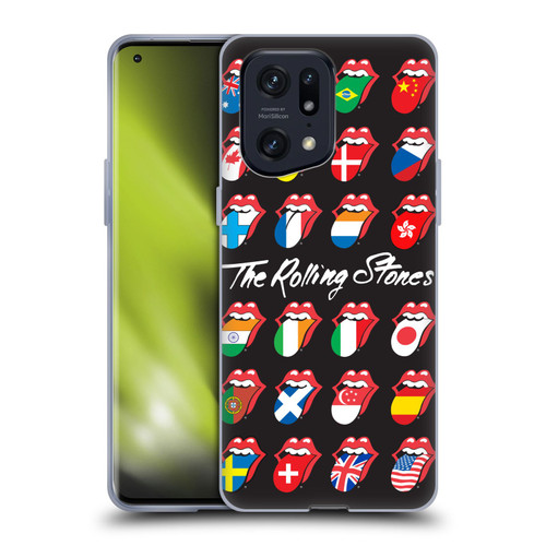 The Rolling Stones Licks Collection Flag Poster Soft Gel Case for OPPO Find X5 Pro