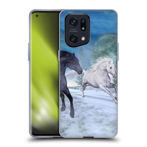 Simone Gatterwe Horses Freedom In The Snow Soft Gel Case for OPPO Find X5 Pro