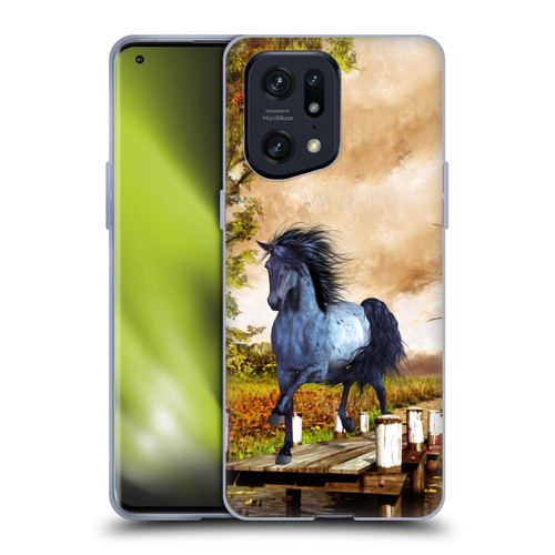 Simone Gatterwe Horses On The Lake Soft Gel Case for OPPO Find X5 Pro