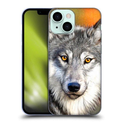 Aimee Stewart Animals Autumn Wolf Soft Gel Case for Apple iPhone 13 Mini