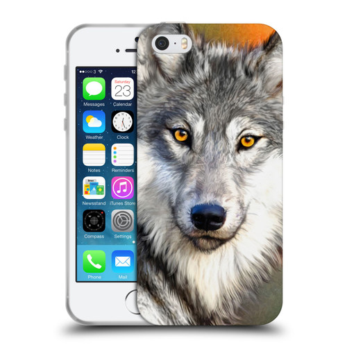 Aimee Stewart Animals Autumn Wolf Soft Gel Case for Apple iPhone 5 / 5s / iPhone SE 2016