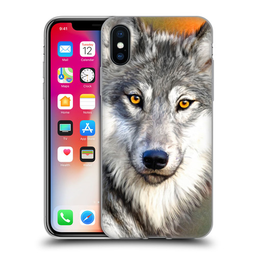 Aimee Stewart Animals Autumn Wolf Soft Gel Case for Apple iPhone X / iPhone XS