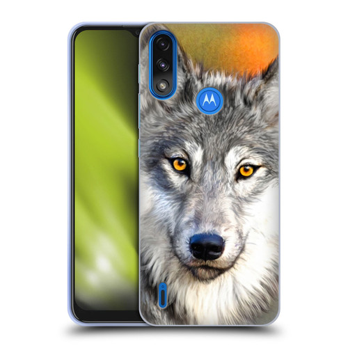 Aimee Stewart Animals Autumn Wolf Soft Gel Case for Motorola Moto E7 Power / Moto E7i Power