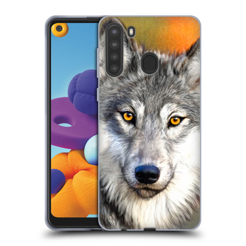 Aimee Stewart Animals Autumn Wolf Soft Gel Case for Samsung Galaxy A21 (2020)