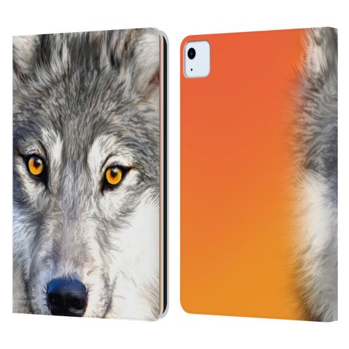 Aimee Stewart Animals Autumn Wolf Leather Book Wallet Case Cover For Apple iPad Air 11 2020/2022/2024