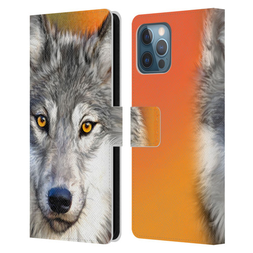 Aimee Stewart Animals Autumn Wolf Leather Book Wallet Case Cover For Apple iPhone 12 Pro Max