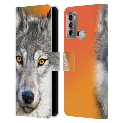 Aimee Stewart Animals Autumn Wolf Leather Book Wallet Case Cover For Motorola Moto G60 / Moto G40 Fusion