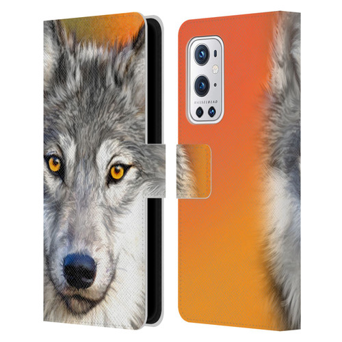Aimee Stewart Animals Autumn Wolf Leather Book Wallet Case Cover For OnePlus 9 Pro