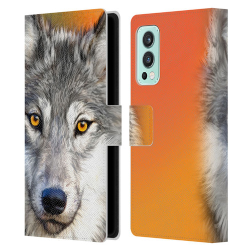 Aimee Stewart Animals Autumn Wolf Leather Book Wallet Case Cover For OnePlus Nord 2 5G