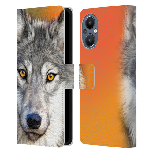 Aimee Stewart Animals Autumn Wolf Leather Book Wallet Case Cover For OnePlus Nord N20 5G