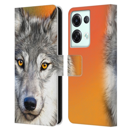Aimee Stewart Animals Autumn Wolf Leather Book Wallet Case Cover For OPPO Reno8 Pro
