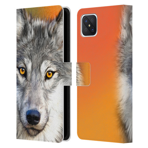 Aimee Stewart Animals Autumn Wolf Leather Book Wallet Case Cover For OPPO Reno4 Z 5G