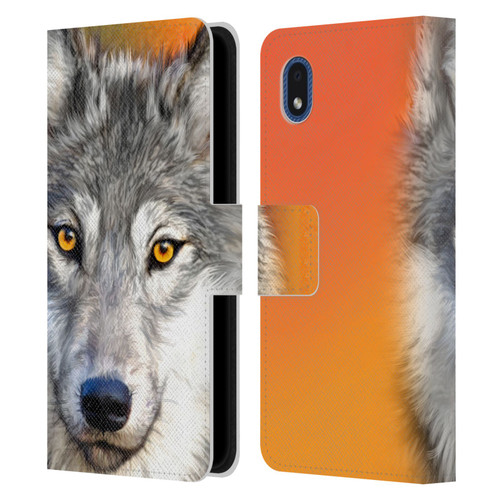 Aimee Stewart Animals Autumn Wolf Leather Book Wallet Case Cover For Samsung Galaxy A01 Core (2020)