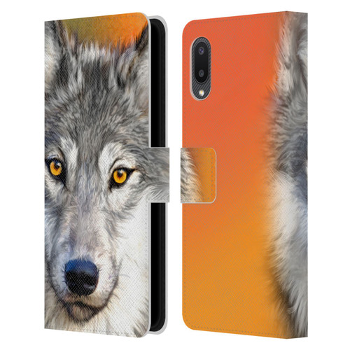 Aimee Stewart Animals Autumn Wolf Leather Book Wallet Case Cover For Samsung Galaxy A02/M02 (2021)