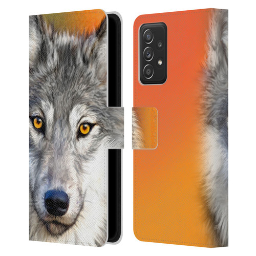 Aimee Stewart Animals Autumn Wolf Leather Book Wallet Case Cover For Samsung Galaxy A53 5G (2022)