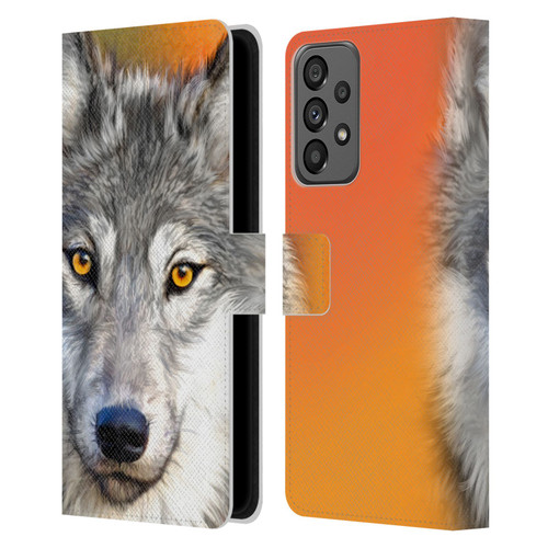 Aimee Stewart Animals Autumn Wolf Leather Book Wallet Case Cover For Samsung Galaxy A73 5G (2022)