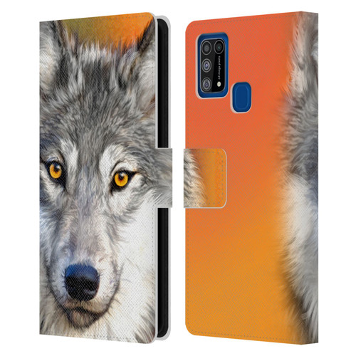 Aimee Stewart Animals Autumn Wolf Leather Book Wallet Case Cover For Samsung Galaxy M31 (2020)