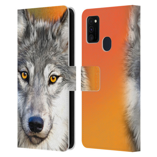 Aimee Stewart Animals Autumn Wolf Leather Book Wallet Case Cover For Samsung Galaxy M30s (2019)/M21 (2020)