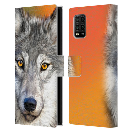 Aimee Stewart Animals Autumn Wolf Leather Book Wallet Case Cover For Xiaomi Mi 10 Lite 5G
