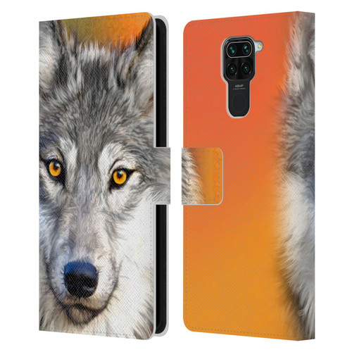 Aimee Stewart Animals Autumn Wolf Leather Book Wallet Case Cover For Xiaomi Redmi Note 9 / Redmi 10X 4G