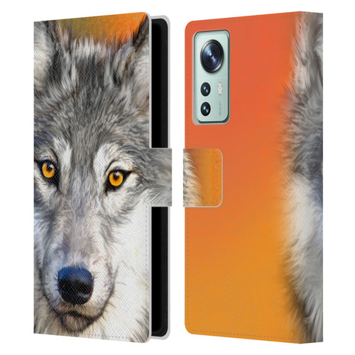 Aimee Stewart Animals Autumn Wolf Leather Book Wallet Case Cover For Xiaomi 12