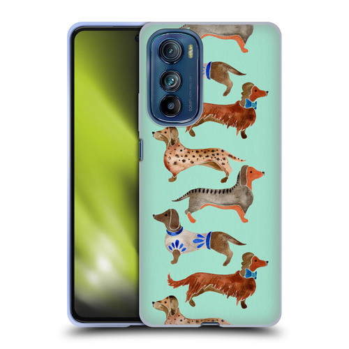 Cat Coquillette Animals Blue Dachshunds Soft Gel Case for Motorola Edge 30