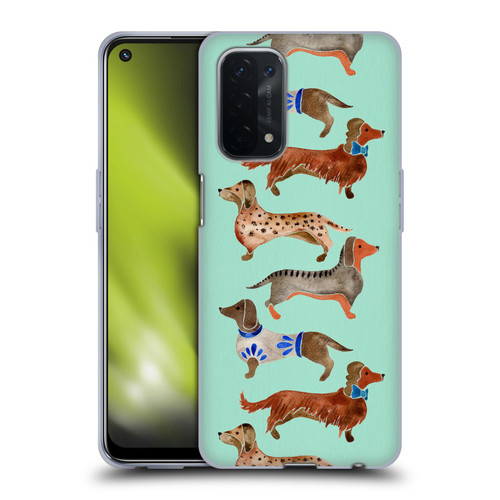 Cat Coquillette Animals Blue Dachshunds Soft Gel Case for OPPO A54 5G