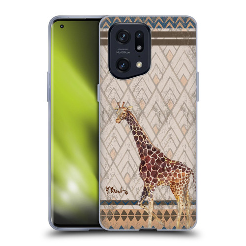 Paul Brent Animals Tribal Giraffe Soft Gel Case for OPPO Find X5 Pro