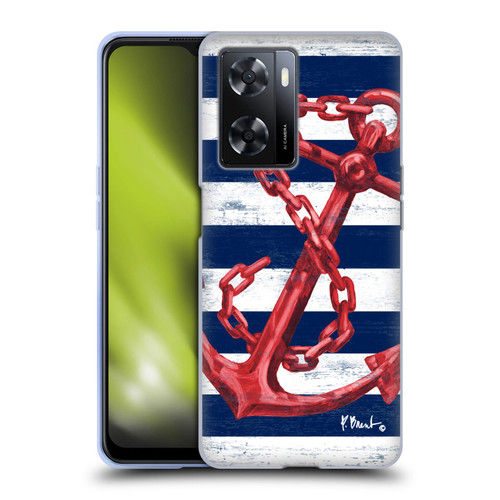 Paul Brent Nautical Westerly Anchor Red Soft Gel Case for OPPO A57s