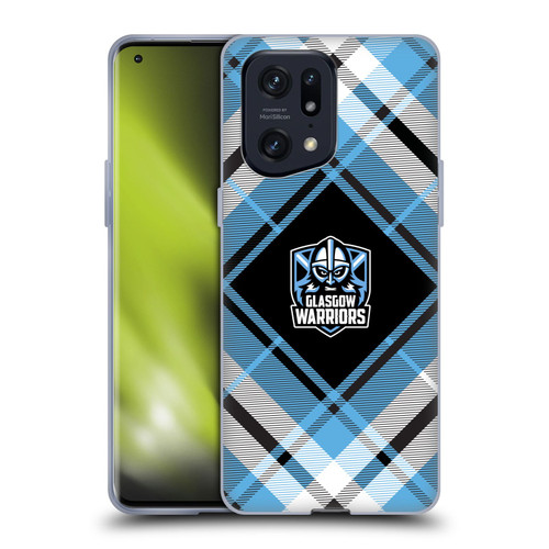 Glasgow Warriors Logo 2 Diagonal Tartan Soft Gel Case for OPPO Find X5 Pro