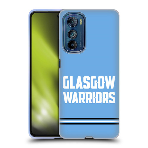 Glasgow Warriors Logo Text Type Blue Soft Gel Case for Motorola Edge 30