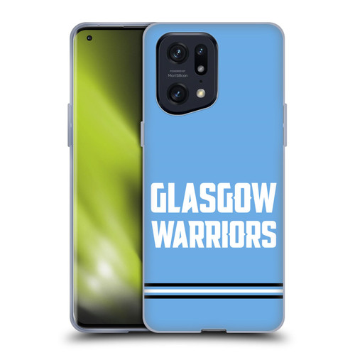 Glasgow Warriors Logo Text Type Blue Soft Gel Case for OPPO Find X5 Pro