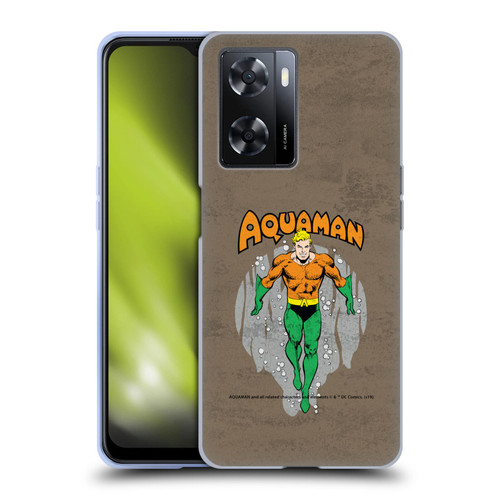Aquaman DC Comics Fast Fashion Classic Distressed Look Soft Gel Case for OPPO A57s