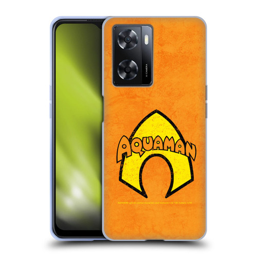 Aquaman DC Comics Logo Classic Distressed Look Soft Gel Case for OPPO A57s