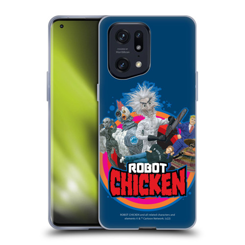 Robot Chicken Graphics Characters Soft Gel Case for OPPO Find X5 Pro