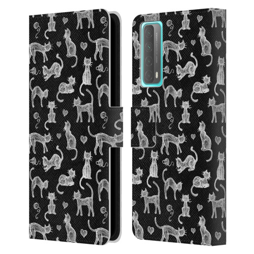 Micklyn Le Feuvre Animals Teachers Pet Chalkboard Cats Leather Book Wallet Case Cover For Huawei P Smart (2021)