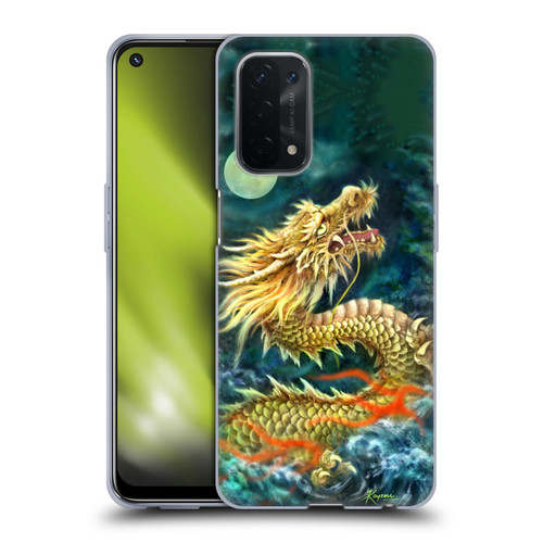 Kayomi Harai Animals And Fantasy Asian Dragon In The Moon Soft Gel Case for OPPO A54 5G