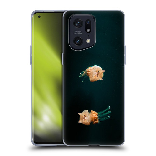 Pixelmated Animals Surreal Pets Jellyfish Cats Soft Gel Case for OPPO Find X5 Pro