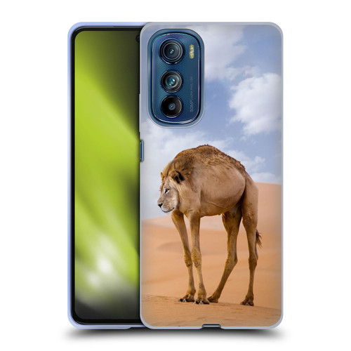 Pixelmated Animals Surreal Wildlife Camel Lion Soft Gel Case for Motorola Edge 30
