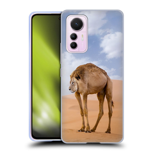 Pixelmated Animals Surreal Wildlife Camel Lion Soft Gel Case for Xiaomi 12 Lite