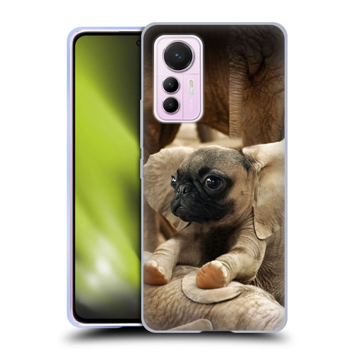 Pixelmated Animals Surreal Wildlife Pugephant Soft Gel Case for Xiaomi 12 Lite
