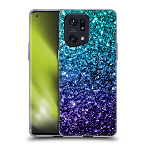 PLdesign Glitter Sparkles Aqua Blue Soft Gel Case for OPPO Find X5 Pro