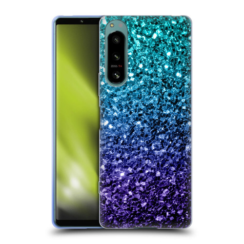 PLdesign Glitter Sparkles Aqua Blue Soft Gel Case for Sony Xperia 5 IV