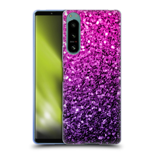 PLdesign Glitter Sparkles Purple Pink Soft Gel Case for Sony Xperia 5 IV