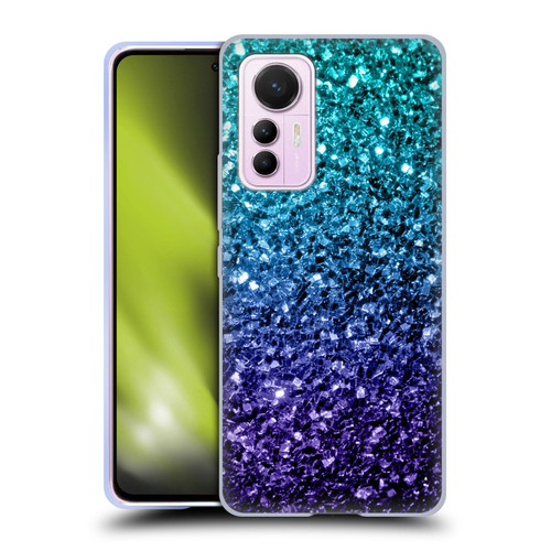 PLdesign Glitter Sparkles Aqua Blue Soft Gel Case for Xiaomi 12 Lite