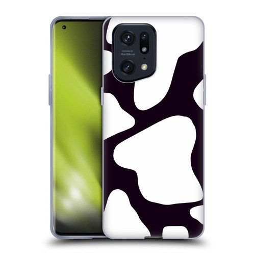 Grace Illustration Cow Prints Black And White Soft Gel Case for OPPO Find X5 Pro