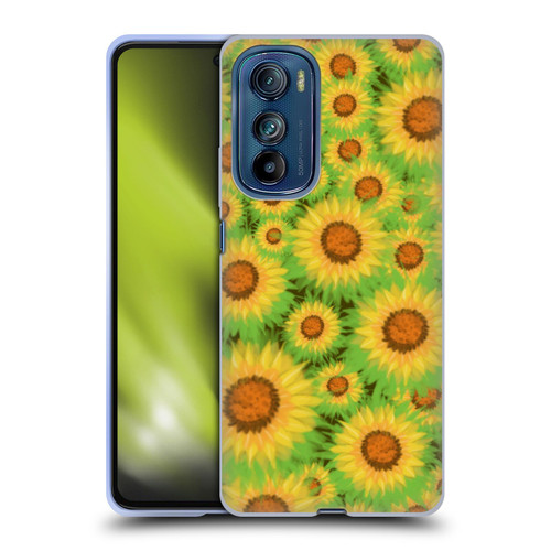 Grace Illustration Lovely Floral Sunflower Soft Gel Case for Motorola Edge 30