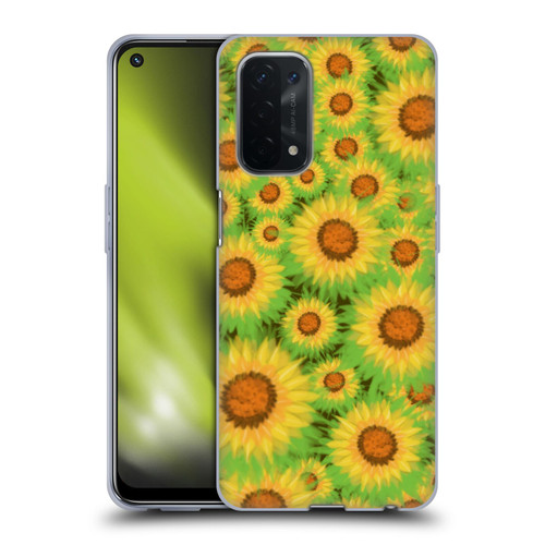Grace Illustration Lovely Floral Sunflower Soft Gel Case for OPPO A54 5G