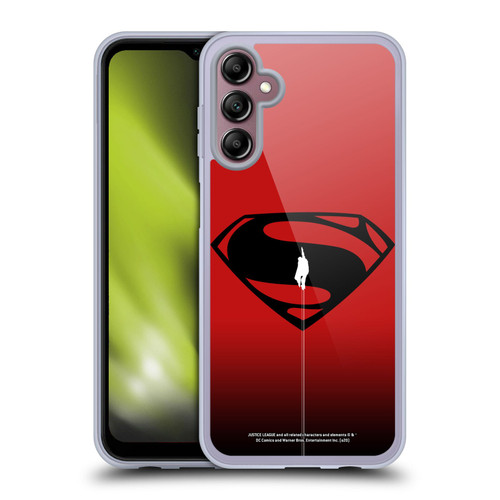 Justice League Movie Superman Logo Art Red And Black Flight Soft Gel Case for Samsung Galaxy A14 5G