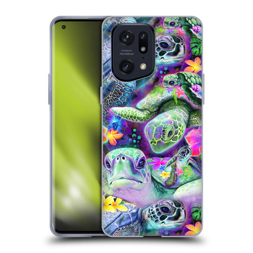 Sheena Pike Animals Daydream Sea Turtles & Flowers Soft Gel Case for OPPO Find X5 Pro